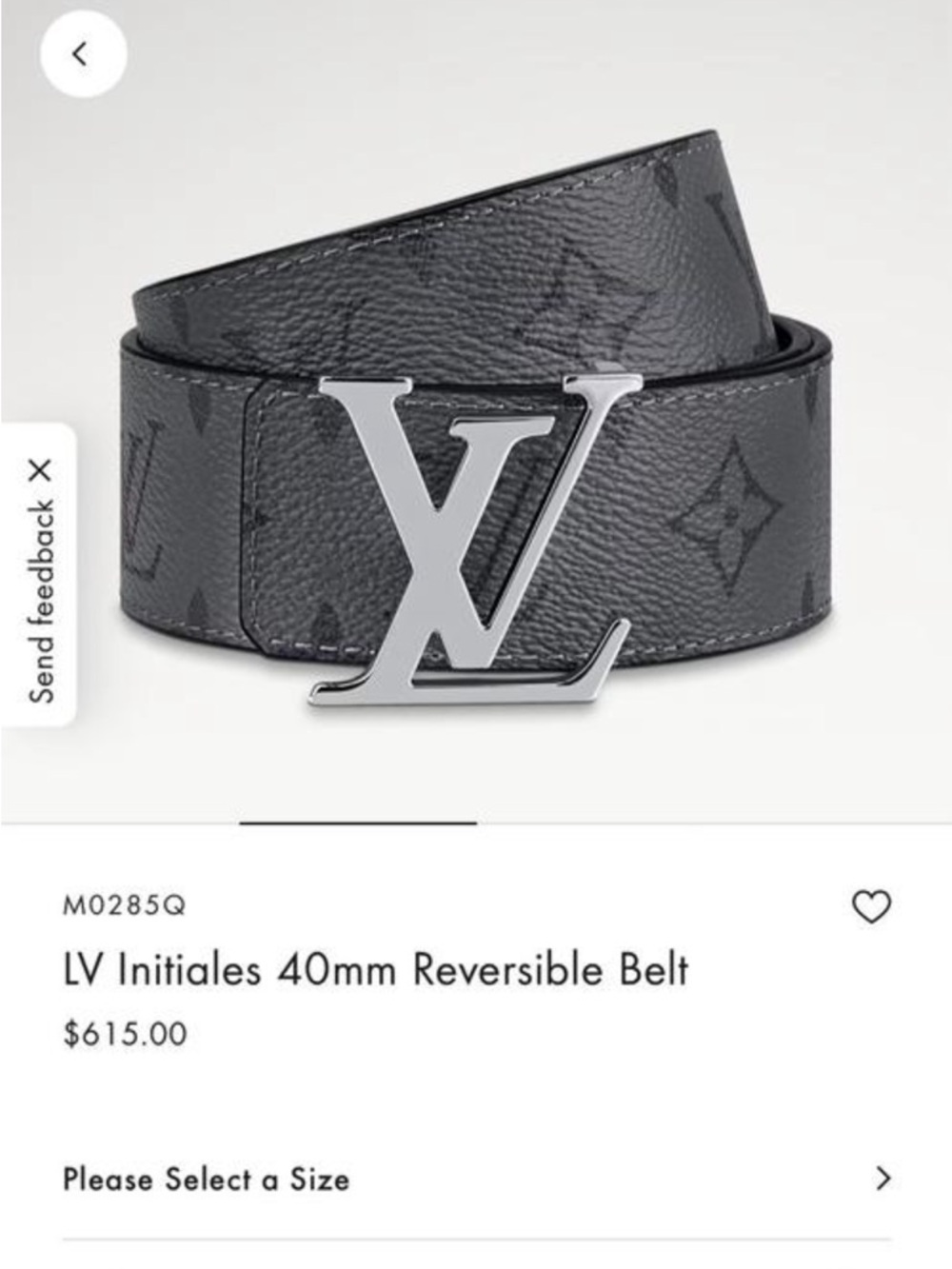 Louis Vuitton Black Monogram LV Initiales 40mm Belt with Silver Buckle used 38mm